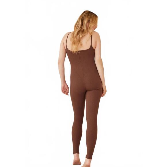 NEW BUMPSUIT sculpting rib soft maternity unitard jumpsuit in brown - Picture 2 of 4